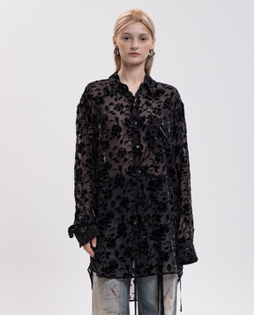 Ann Demeulemeester Черная блуза Elisabeth с шелком B0010219FA749