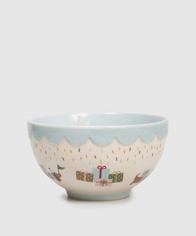 Бежевая детская керамическая миска Celebrate с принтом