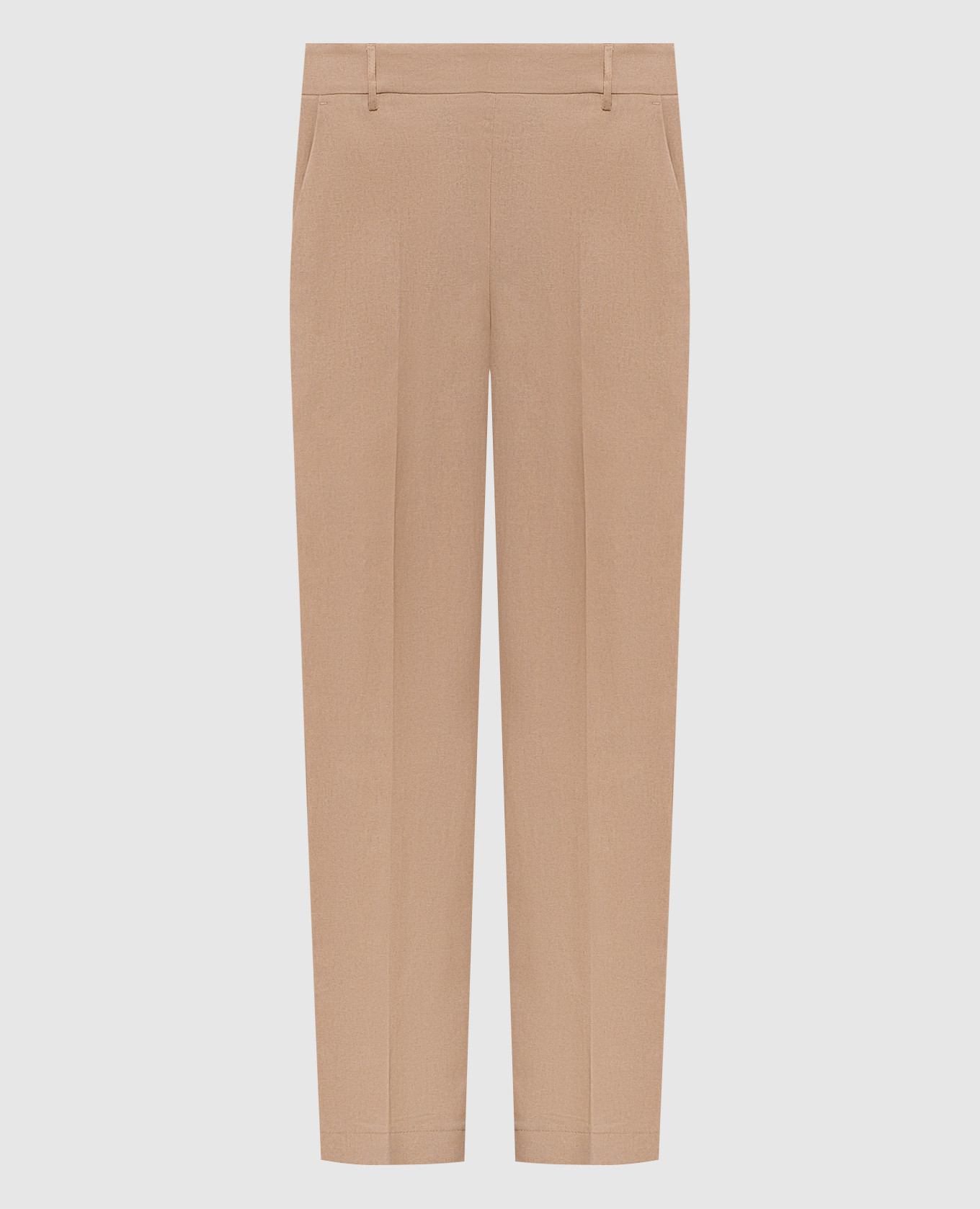 Бежеві штани з льоном