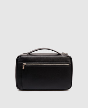 Brunello Cucinelli Черный кожаный несесер с тиснением логотипа MWRLBU441