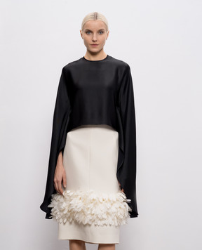 Dondup Чорна блуза з шовком DC483SF0106DXXX