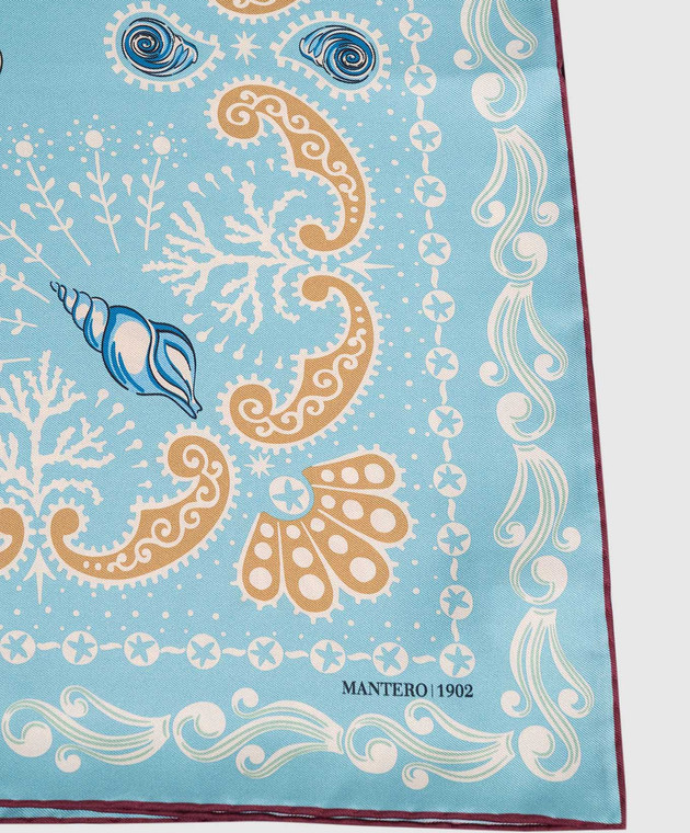 MANTERO 1902 Блакитна хустка Coral Garden із шовку 0904F0030G56437 зображення 3