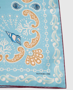 MANTERO 1902 Блакитна хустка Coral Garden із шовку 0904F0030G56437
