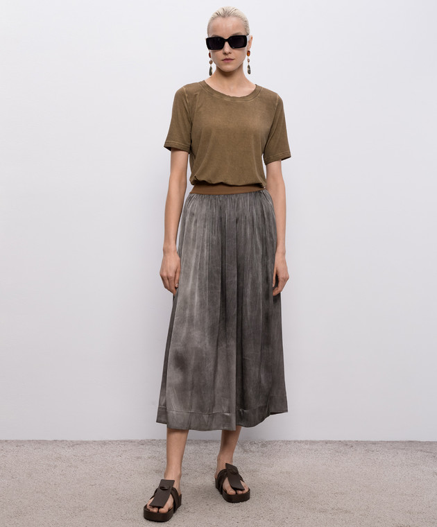 UMA WANG Коричнева футболка Tir UW1032 зображення 2