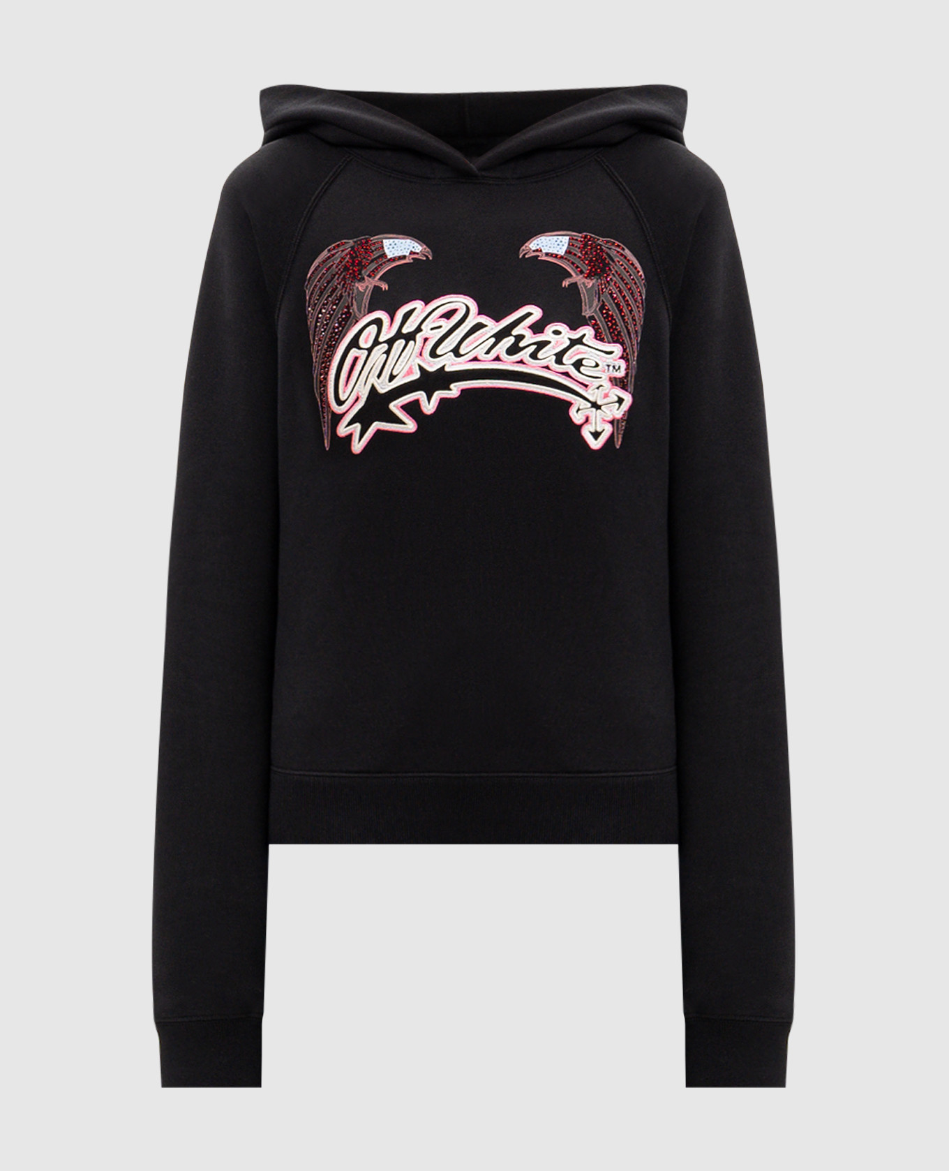 Черный худи Double Eagle с кристаллами Swarovski