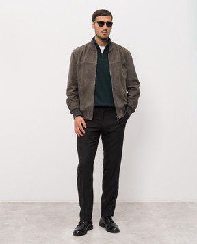 ISAIA Черные брюки из шерсти 007315P9010