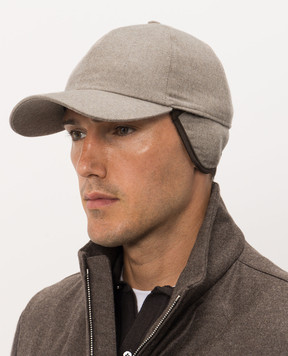 Bertolo Cashmere Бежевая кепка из шерсти 000307002286