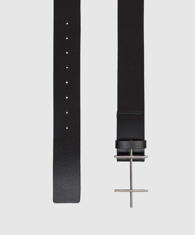 Heliot Emil Чорний шкіряний ремінь 16091 зображення 3