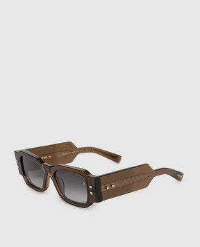 Balmain Коричневі сонцезахисні окуляри Olivier - III із золотом BPS191C52