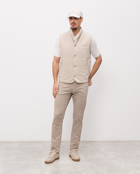 Enrico Mandelli Бежевые брюки с патчем логотипа 0MIAMI5695