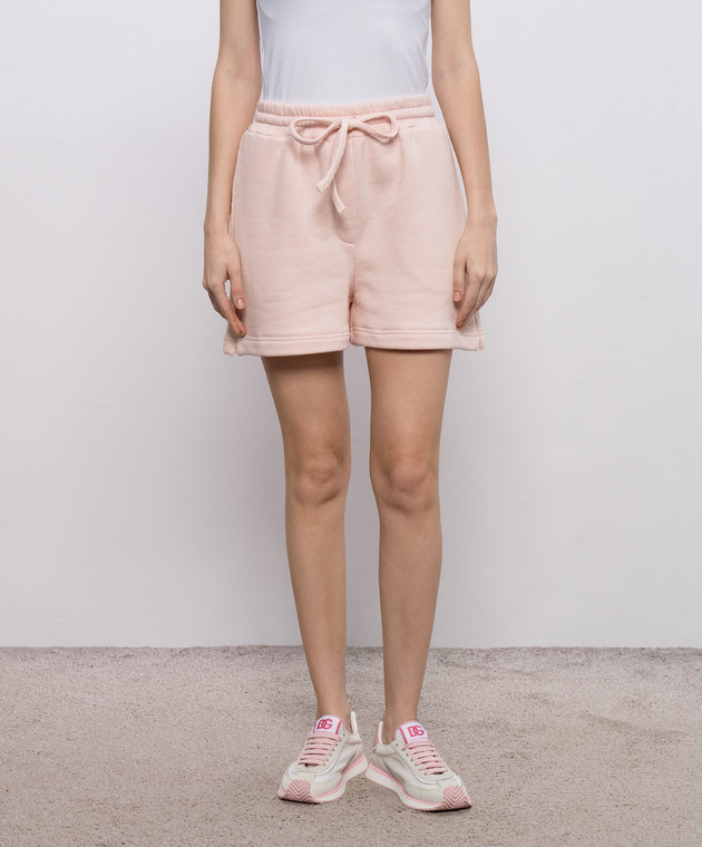 Dolce&Gabbana Рожеві шорти з нашивкою монограми FTC90ZGDDMI зображення 3