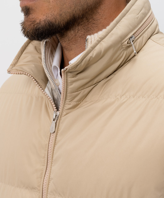 Brunello Cucinelli Бежевий пуховий жилет MV4081611 зображення 5
