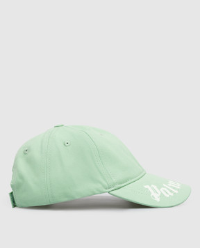 Palm Angels Детская зеленая кепка с принтом логотипа PBLB002S26FAB001