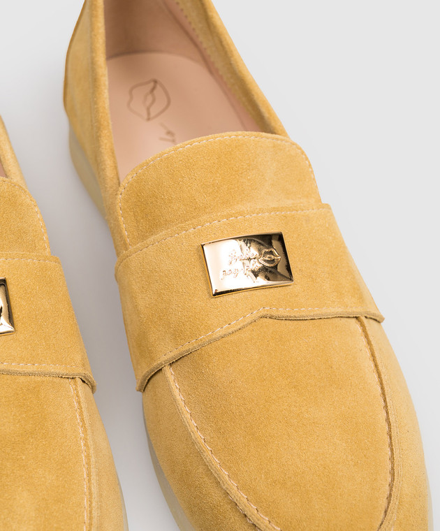Babe Pay Pls Жовті замшеві лофери з гравіюванням логотипа 218108ZA зображення 5