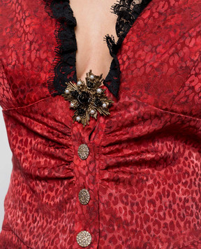 CelesteG Золотиста брошка з фактурними трояндами 2186