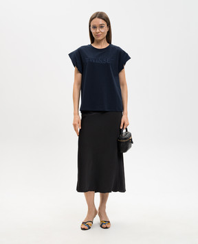 Twinset Синя футболка з вишивкою логотипа 261LL2MLL