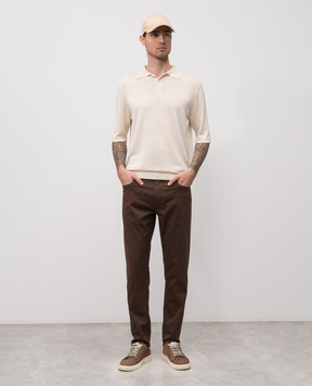 ISAIA Коричневые брюки с патчем PNT005XP871