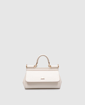 Dolce&Gabbana Біла шкіряна сумка-міні Sicily BB7116B1001