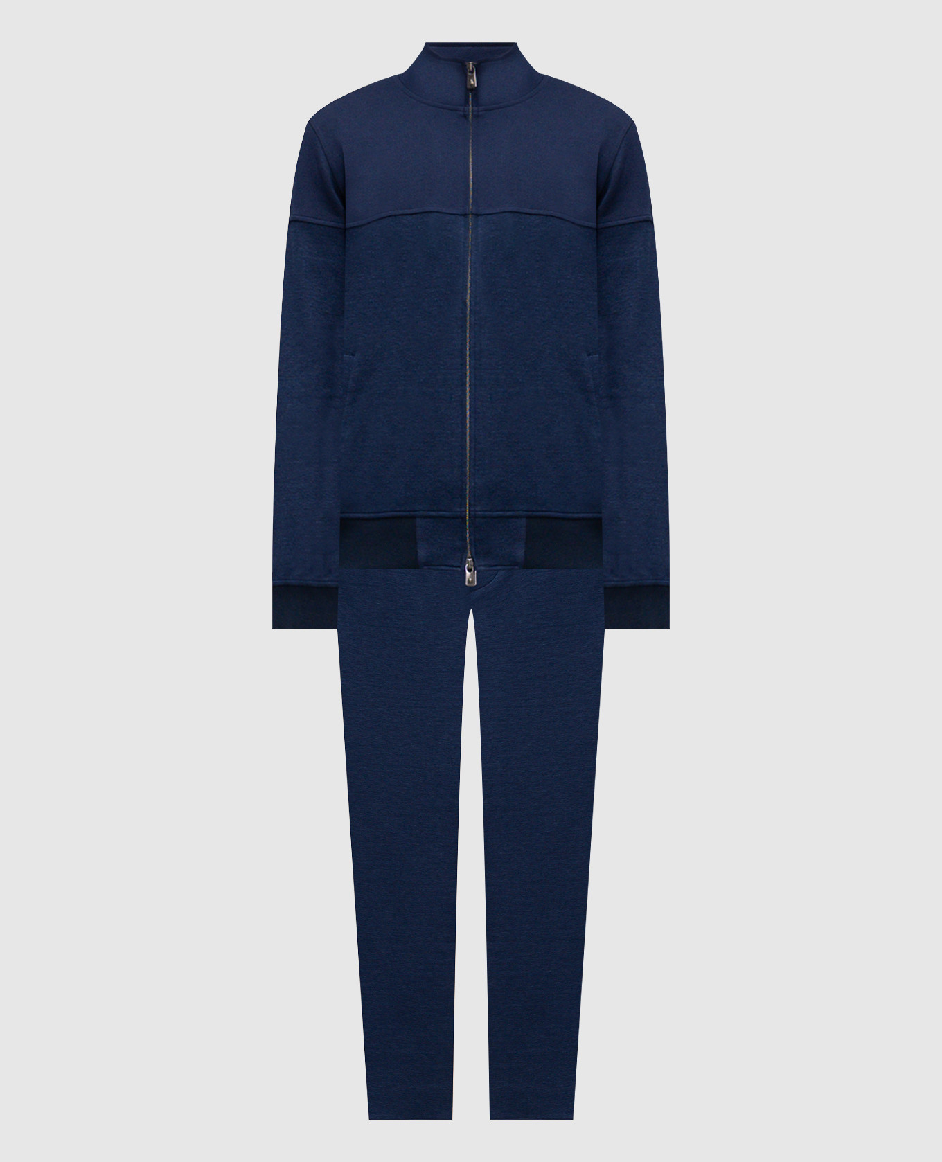 Синий спортивный костюм с льном