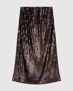 Twinset Коричневая юбка в пайетке 262TT2142