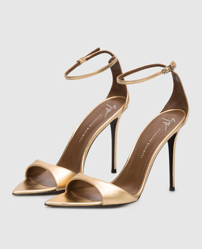 Giuseppe Zanotti Золотисті шкіряні босоніжки Intrigo I400005