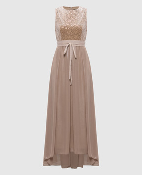 Peserico Бежева сукня з паєтками E02764A6645C