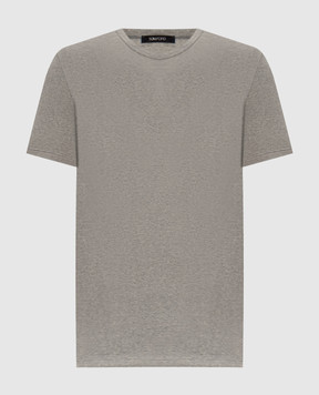 Tom Ford Сіра футболка з нашивкою логотипа T4M081040