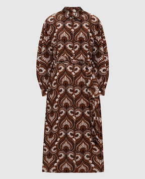 Max Mara Weekend Коричнева сукня-сорочка WKDDOLMEN із шовку WKDDOLMEN