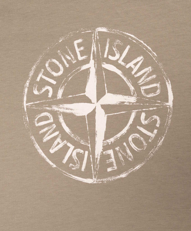 Stone Island Детская футболка цвета хаки с принтом логотипа L2S162100006S05111012 изображение 3