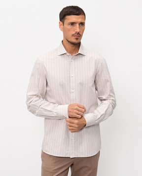 Peserico Бежева сорочка в смужку R56042L1RD00596