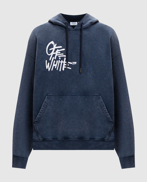 Off-White Синие худи с брендовым принтом 44MBB085S26F007
