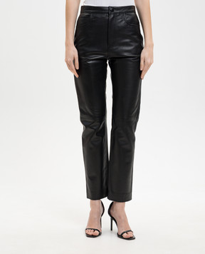 Twinset Чорні шкіряні штани 261TP2011