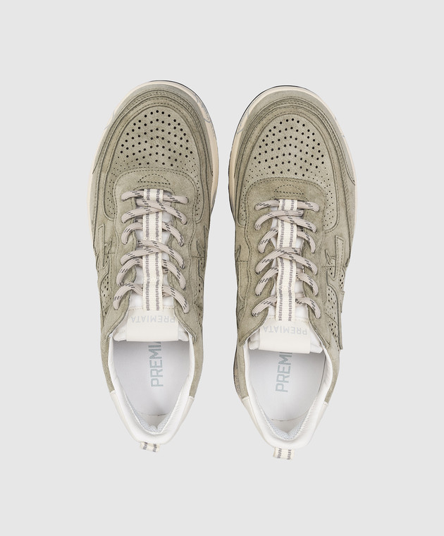 Premiata Замшеві кросівки NOUS кольору хакі NOUS зображення 4