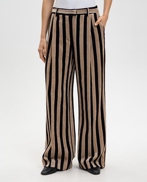 La DoubleJ Бежеві штани з льоном в смужку TRO0135VIS026STR08