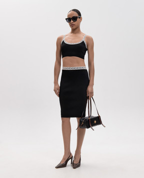 Versace Черная юбка с вышивкой логотипа 10257741A18357