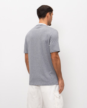 Brunello Cucinelli Сіра футболка з брендовим принтом M0B131001G