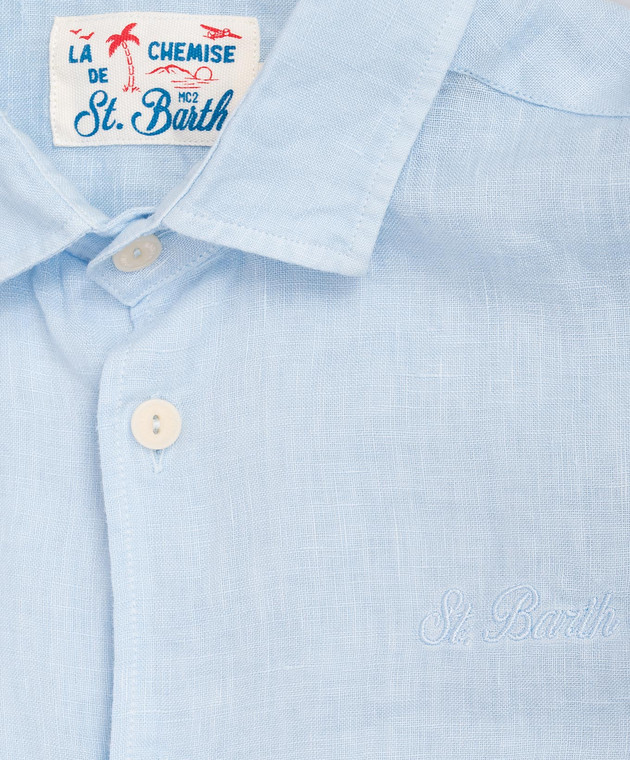 MC2 SAINT BARTH Дитяча блакитна сорочка Agnes з льону AGN000100555L зображення 3