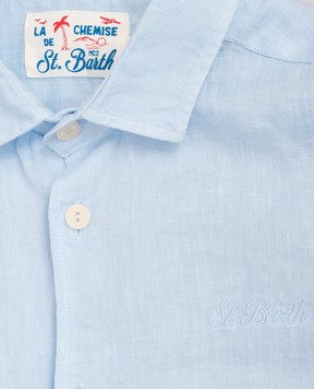 MC2 SAINT BARTH Дитяча блакитна сорочка Agnes з льону AGN000100555L