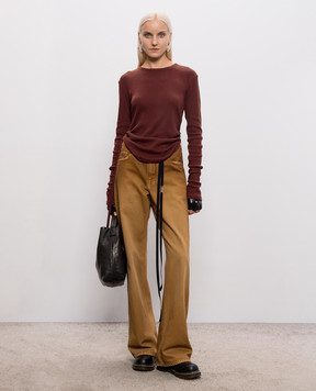 Ann Demeulemeester Терракотовый лонгслив в рубчик B0014242FA659
