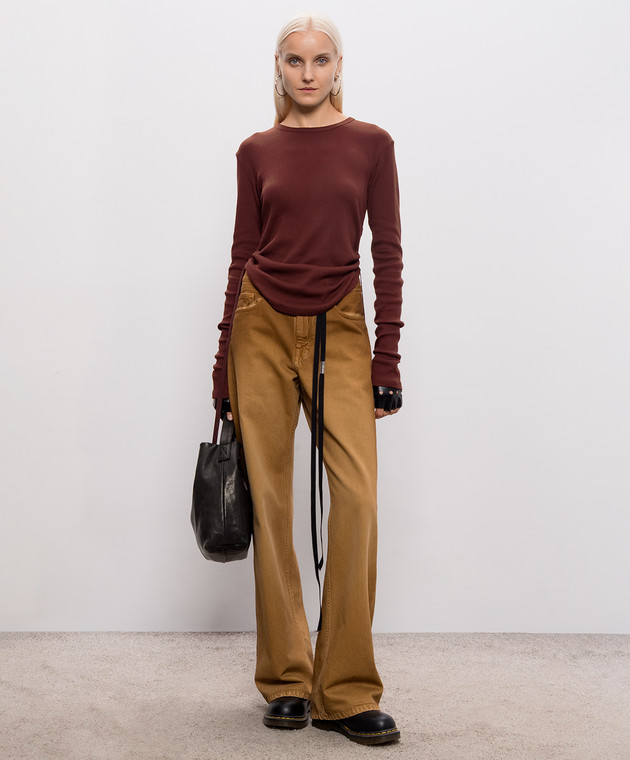 Ann Demeulemeester Терракотовый лонгслив в рубчик B0014242FA659 изображение 2