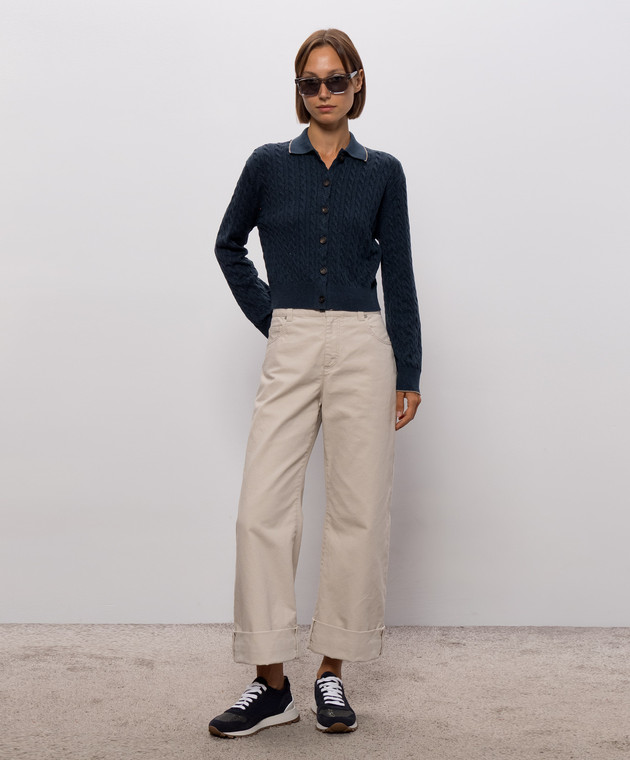 Brunello Cucinelli Синий кардиган с люрексом MAZ226116 изображение 2
