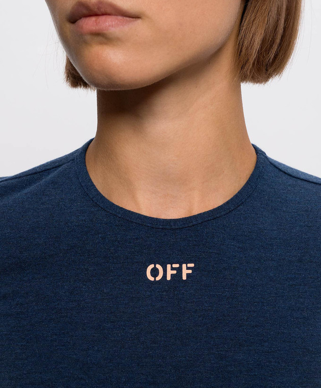 Off-White Синий лонгслив 2FB00408T изображение 5
