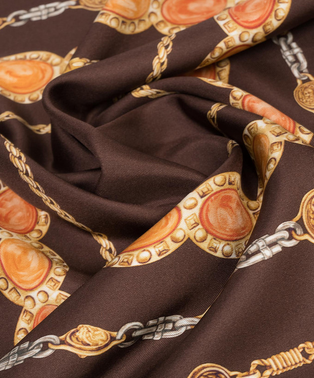 Versace Коричневый платок The Lover из шелка 10016001A18022 изображение 3