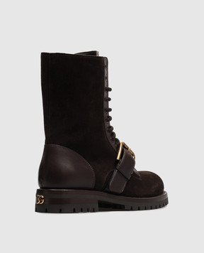 Dolce&Gabbana Коричневые замшевые ботинки CT1127A3S76