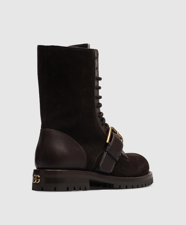 Dolce&Gabbana Коричневые замшевые ботинки CT1127A3S76 изображение 3