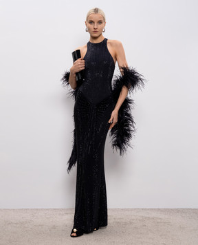 Venuja Черный купальник MALIBU с кристаллами BI005A