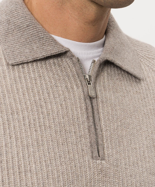 Brunello Cucinelli Серый свитер с кашемиром на молнии M22700505 изображение 5