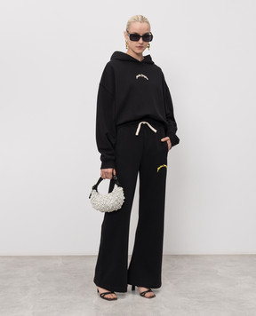 Palm Angels Чорні спортивні штани з принтом логотипа PWCH029S26FLE003