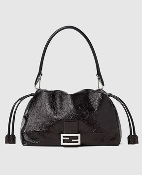 Fendi Черная кожаная сумка Baguette Soft 8BR857B14M