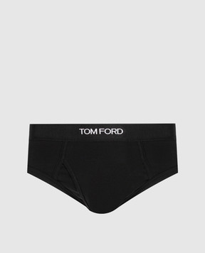 Tom Ford Трусы-брифы черного цвета с узором логотипа T4LC11040
